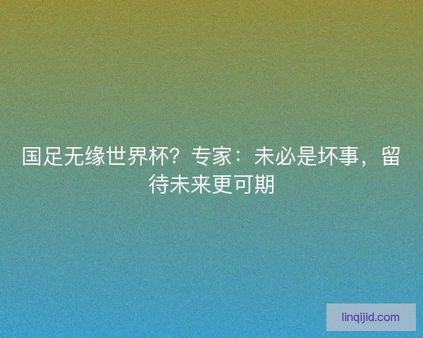 国足无缘世界杯？专家：未必是坏事，留待未来更可期