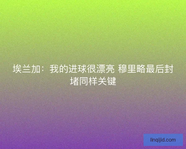 埃兰加：我的进球很漂亮 穆里略最后封堵同样关键