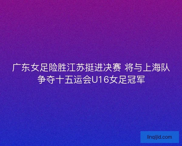 广东女足险胜江苏挺进决赛 将与上海队争夺十五运会U16女足冠军