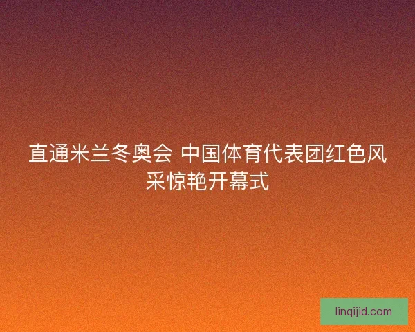 直通米兰冬奥会 中国体育代表团红色风采惊艳开幕式 直通米兰冬奥会 中国体育代表团红色风采惊艳开幕式
